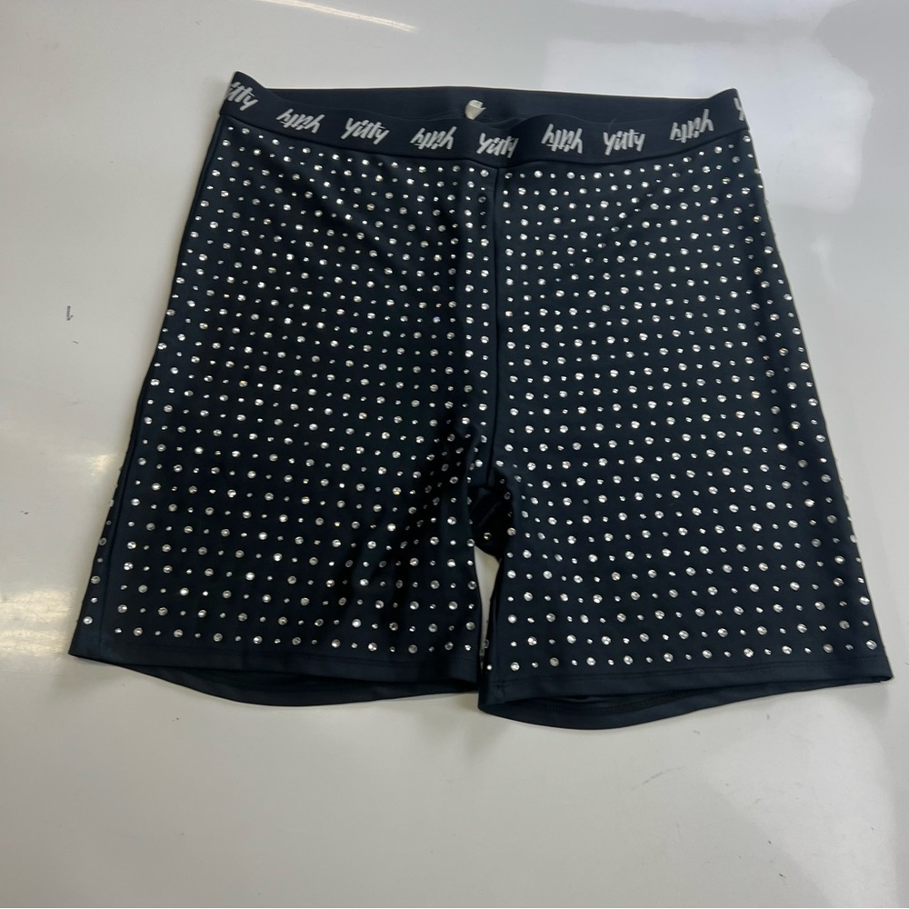 Yilty women’s black bike glitter shorts 2X m130-6 - Picture 1 of 4